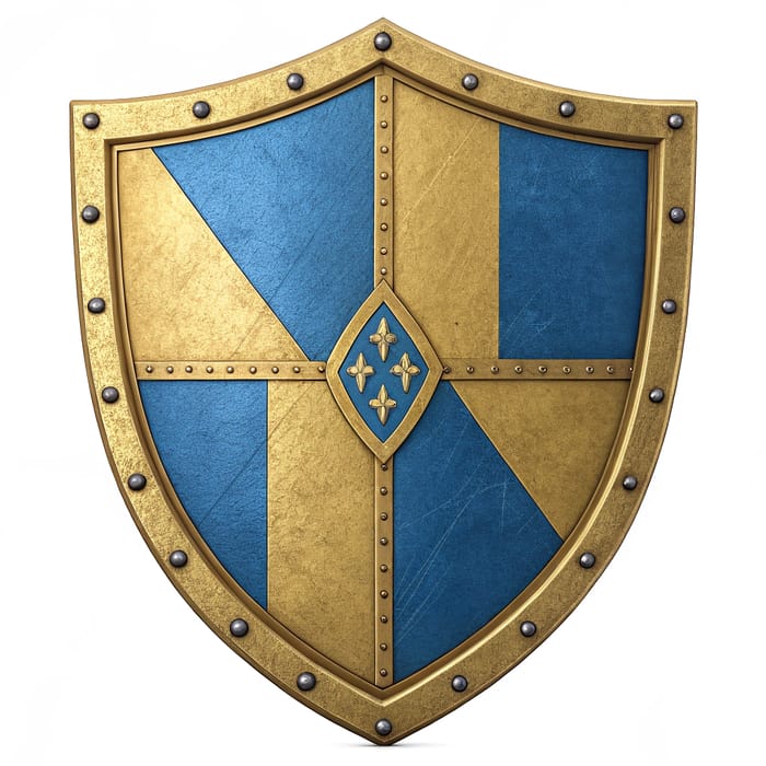 Create a Golden Coat of Arms with Azure Pall