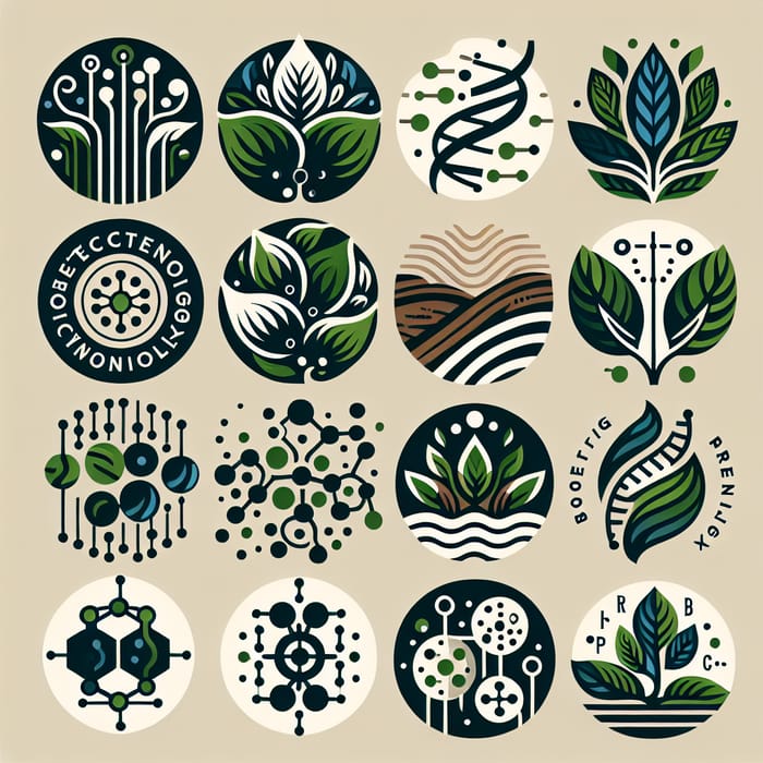 Biotechnology, Biology & Nature Emblematic Logo Design