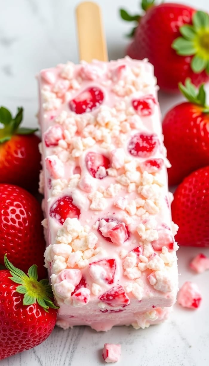 Delicious Strawberry Shortcake Crunchies Ice Cream Bar