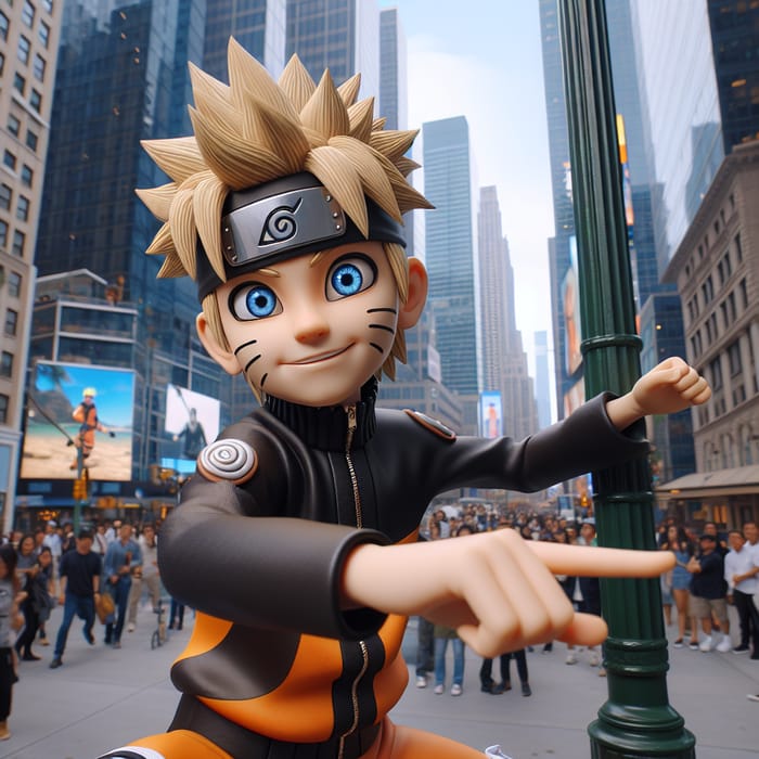 Realistic Naruto Uzumaki in a Vibrant City Setting