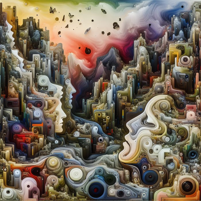 Surreal Landscape Art: Shapes and Colors Without Faces