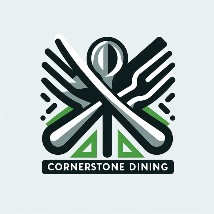 Restaurant Logo Design: Black, Green, Silver Palette