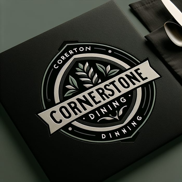 Sophisticated Logo Design for Cornerstone Dining | Black Green Silver