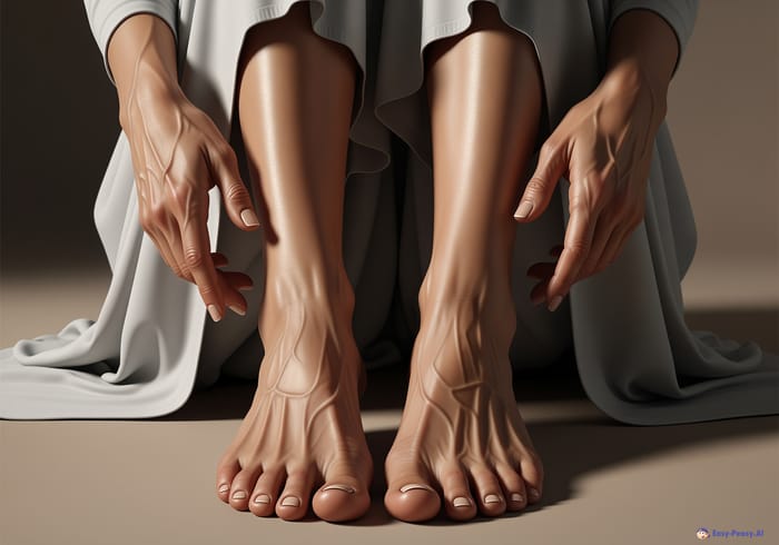 Photorealistic Portrait of Noor: Feet & Body Focus Photorealistic Portrait of Noor: Feet & Body Focus