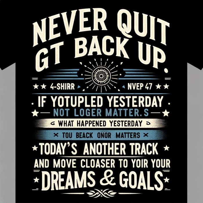 Motivational Phrases T-shirt Design - Never Quit and Reach Your Goals