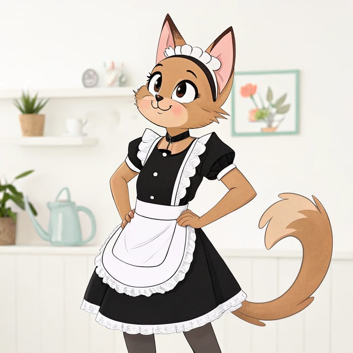 Short and Fit Cat Maid: Adorable Pet Charm