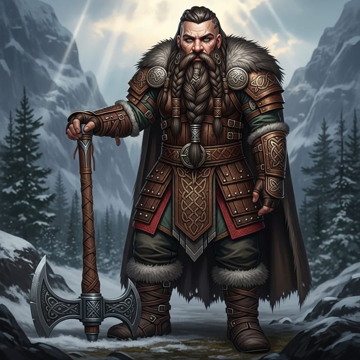 Fantasy Female Dwarf Art in Leather Armor Fantasy Female Dwarf Art in Leather Armor
