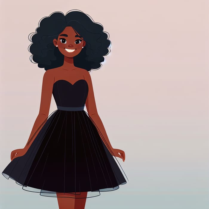 Stylish Black Teen Female in Elegant Dress