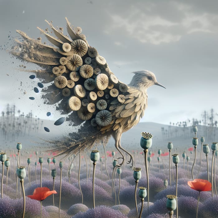 Opium Bird - Surreal Scene with Bird from Opium Elements