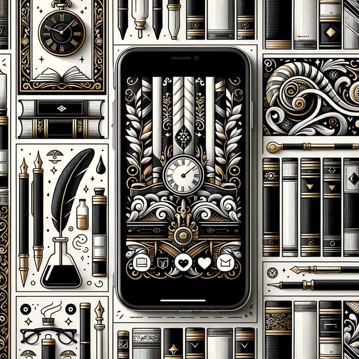 Elegant Black and Gold Wallpaper for Story Reading App