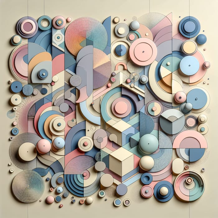 Abstract Geometric Shapes & Pastel Colors: Visual Harmony