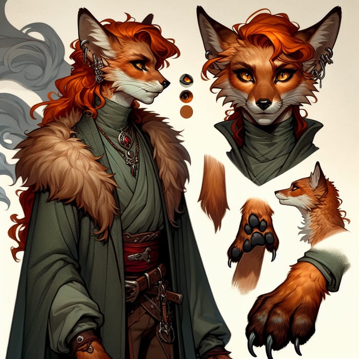 Vesper Pilferer: Halfling Rogue with Fox-Like Traits