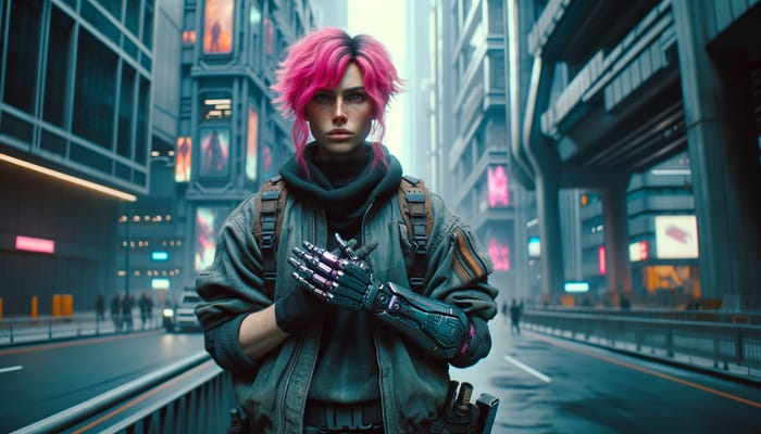 Vi | Zaun Dystopian Urban Setting | Pink Hair Vigilante