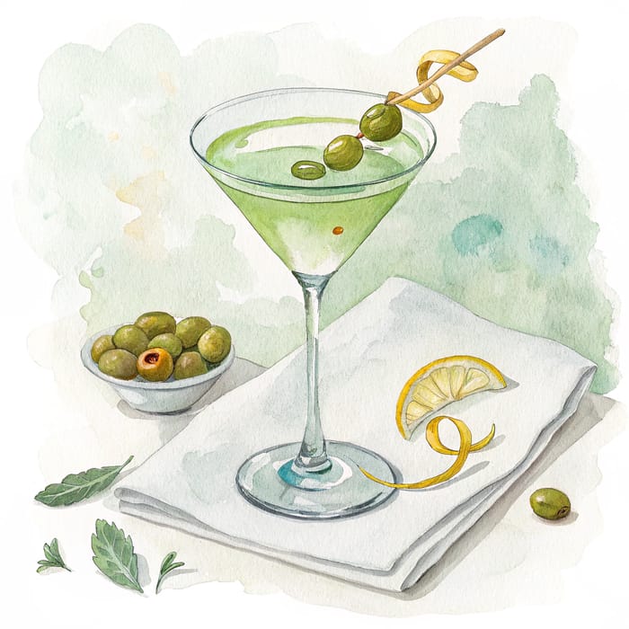 Stunning Watercolor Martini Art Prints