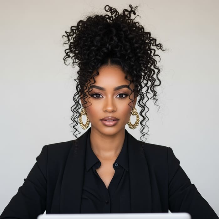 Elegant Bi-Racial Woman in Professional Portrait Elegant Bi-Racial Woman in Professional Portrait