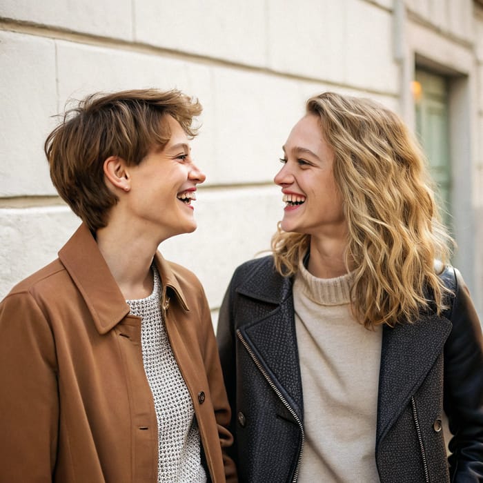 Friends Laughing Together - A Joyful Moment