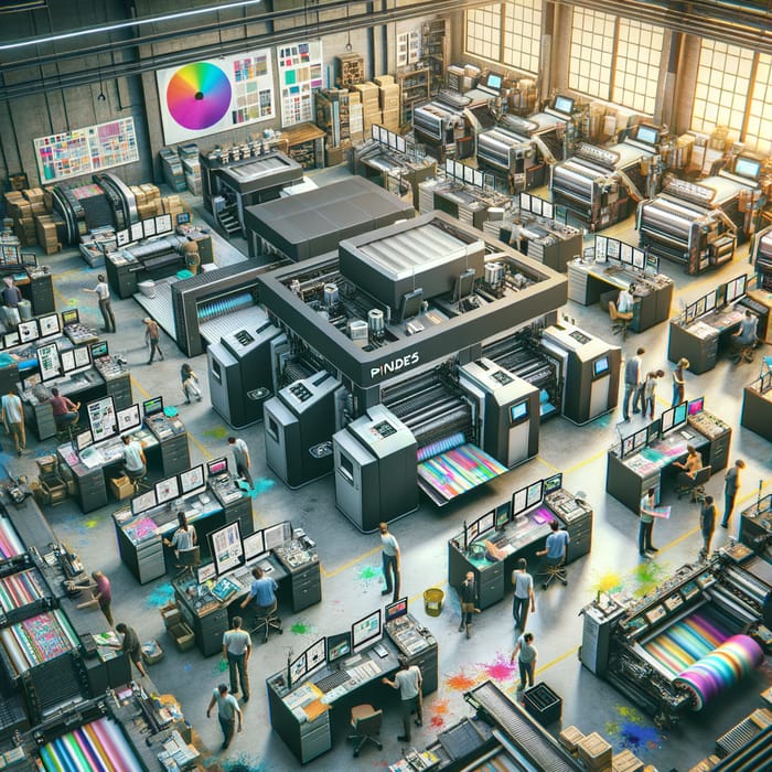 Efficient Digital Press Print Shop | Birds Eye View