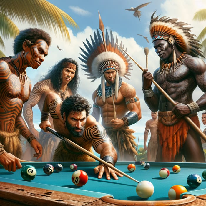 Island Warriors Enjoy Billiards Game