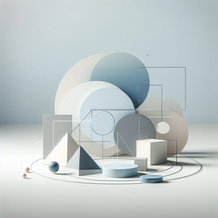 Abstract Minimalist Scene: Tranquil Geometric Designs in Soft Colors