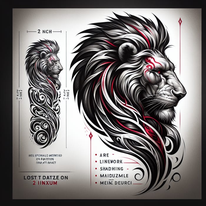 Powerful Lion Tribal Tattoo for Lower Arm Placement