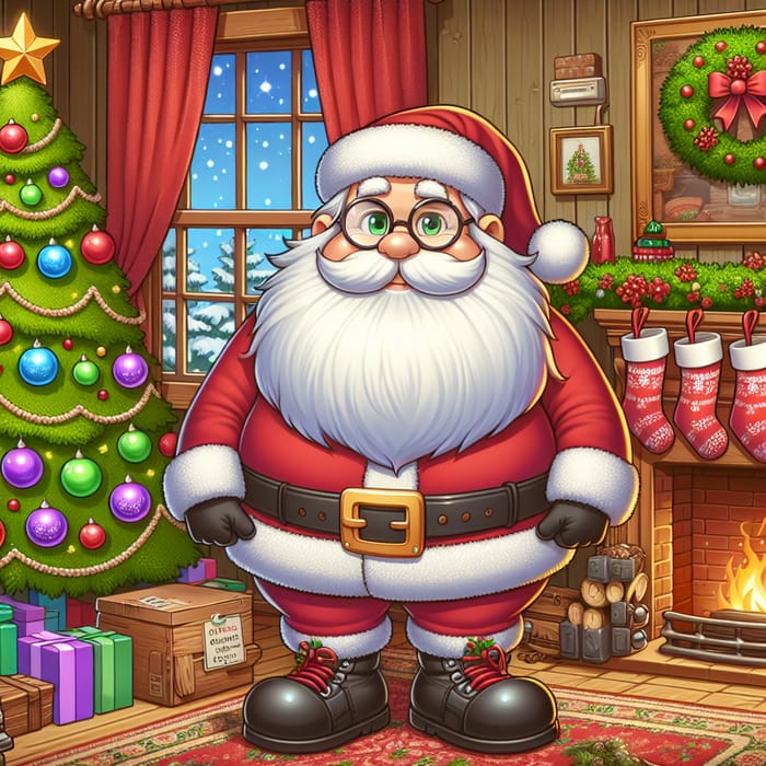 Grandpa Line Christmas Programmer: Festive Scene with Fireplace