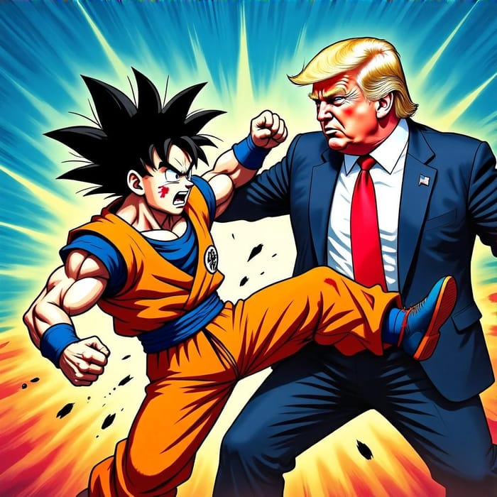 Goku vs. Trump: Epic Comic Book Showdown Goku vs. Trump: Epic Comic Book Showdown