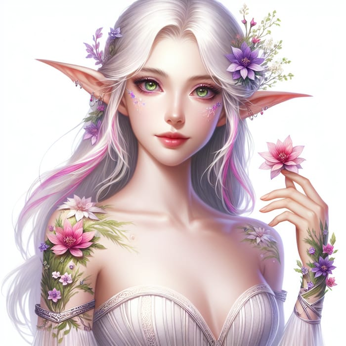 Enchanting Elf with Unique Hair and Mesmerizing Eyes