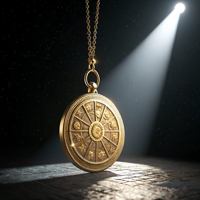 Gold Zodiac Medallion - Radiance in the Dark