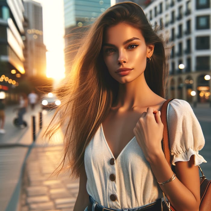 Stylish Girl in a Sensual City Setting