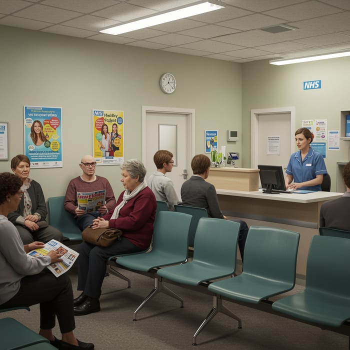 Realistic UK Hospital Waiting Room