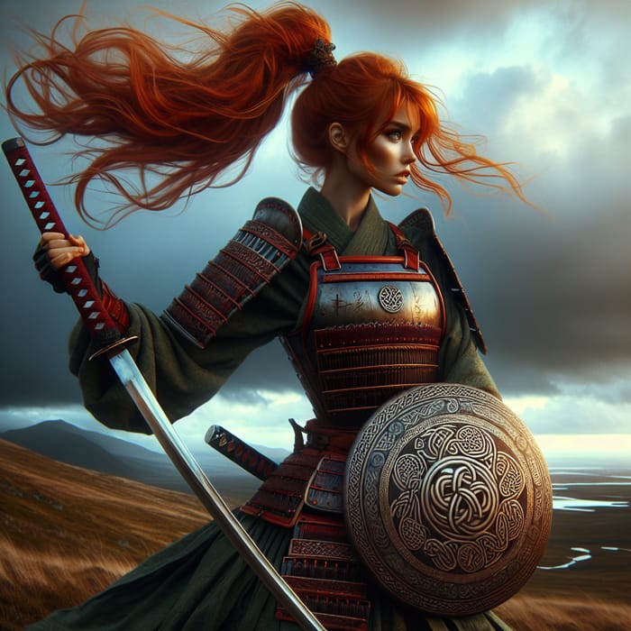 Celtic Japanese Warrior Girl - Mythical Beauty