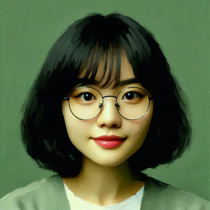 Captivating 2D Portrait of Chinese Woman - Charismatic and Trustworthy