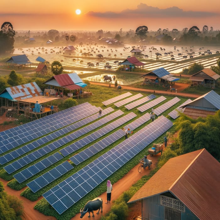 Hydropanel Farm in Pu Ngaol, Cambodia: Captivating Rural Scene