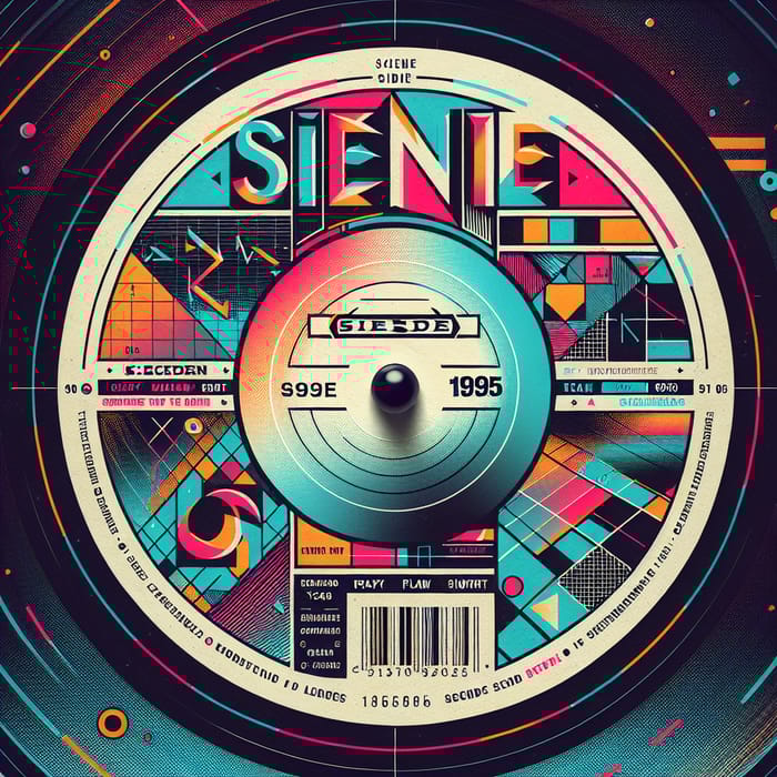 Vintage 1995 Scienide Vinyl Record Label - Nostalgic 90s Design Vintage 1995 Scienide Vinyl Record Label - Nostalgic 90s Design