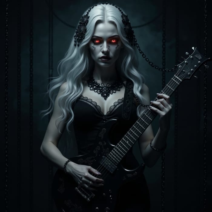 Gothic Enchantress: Haunting Digital Art Portrait Gothic Enchantress: Haunting Digital Art Portrait