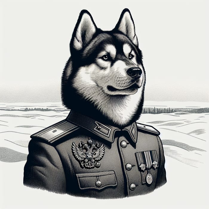 Russian Dog Soldier in Uniform | Heroic Canine Fighter