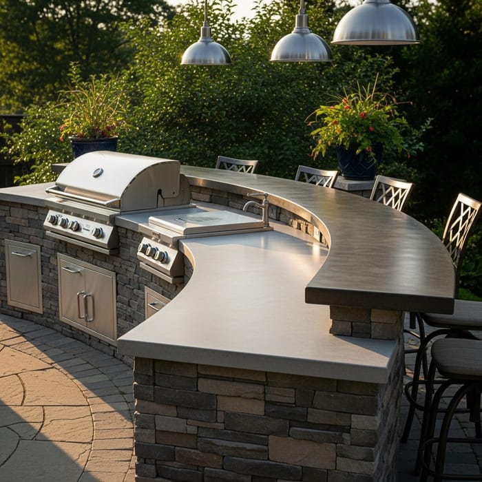 Sleek Curved BBQ Area Design Sleek Curved BBQ Area Design