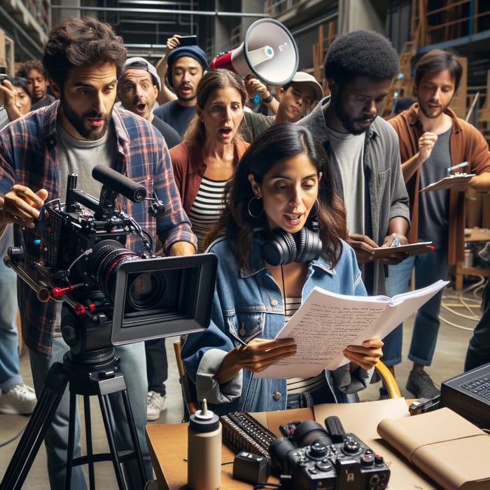 Diverse Film Crew on Independent Movie Set