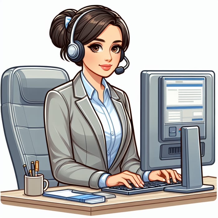 Professional Hispanic Call Center Manager Clip Art