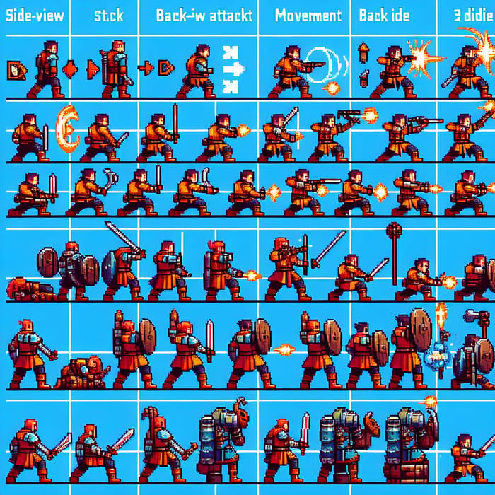 Detailed Dungeons and Dragons Pixel Art Sprite Sheet - Character Frames