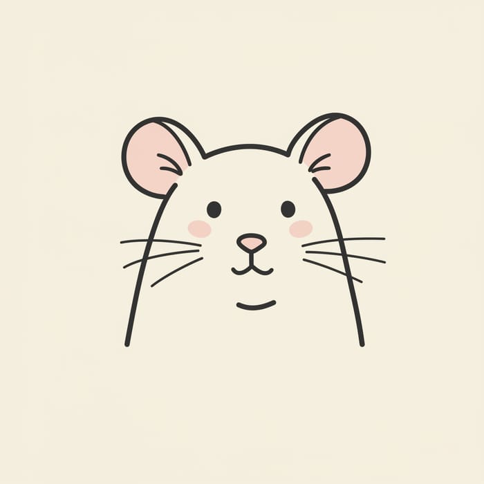 Cute Minimalist Rat Avatar Icon