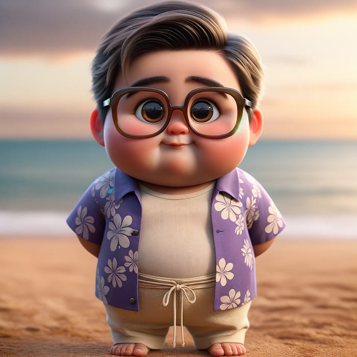 Charming Chubby Kid in Beachy Hawaiian Style