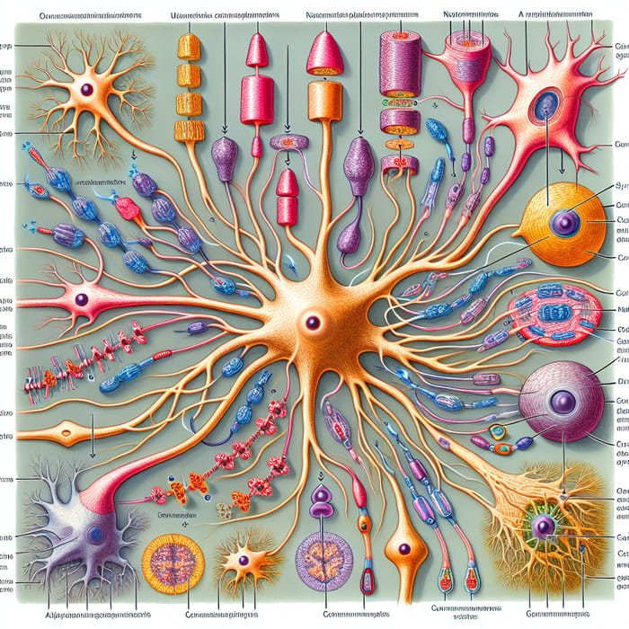 Colorful Illustration of Neural Circuit Functioning