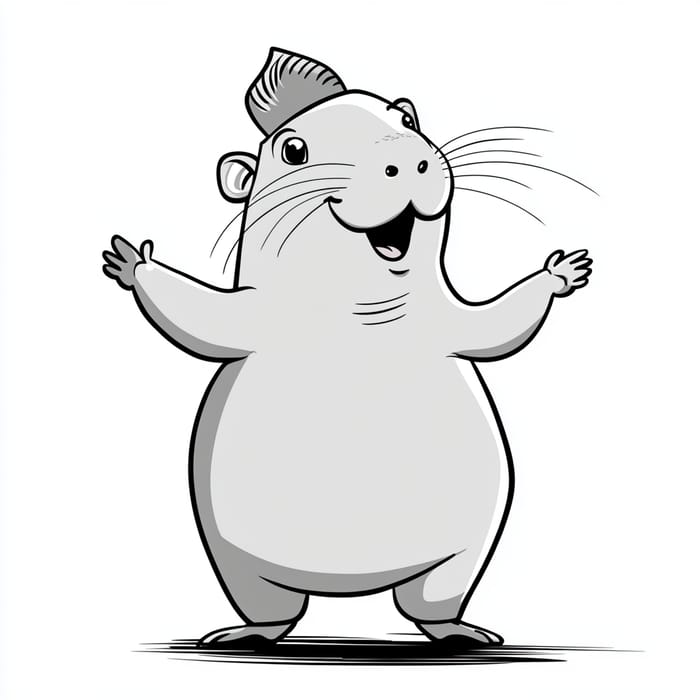 Cute Dancing Cappybara Cartoon - Vector Art