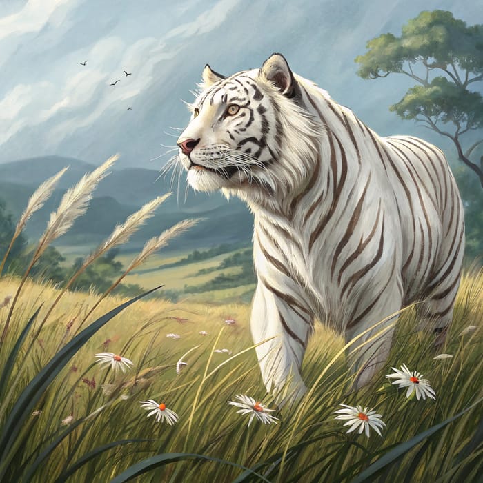 Majestic White Tiger - Beauty of Nature