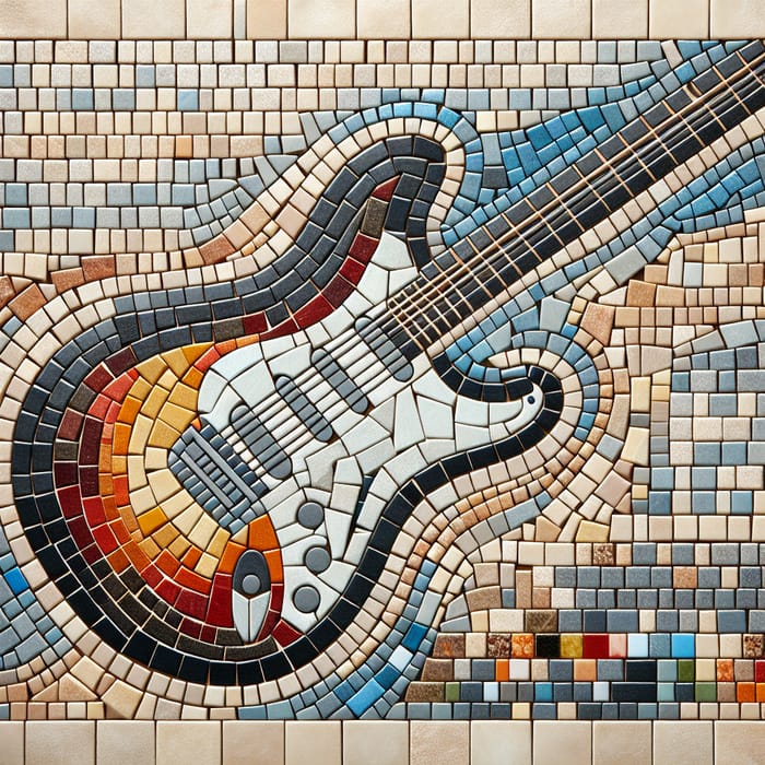 Electric Guitar Mosaic Art Piece