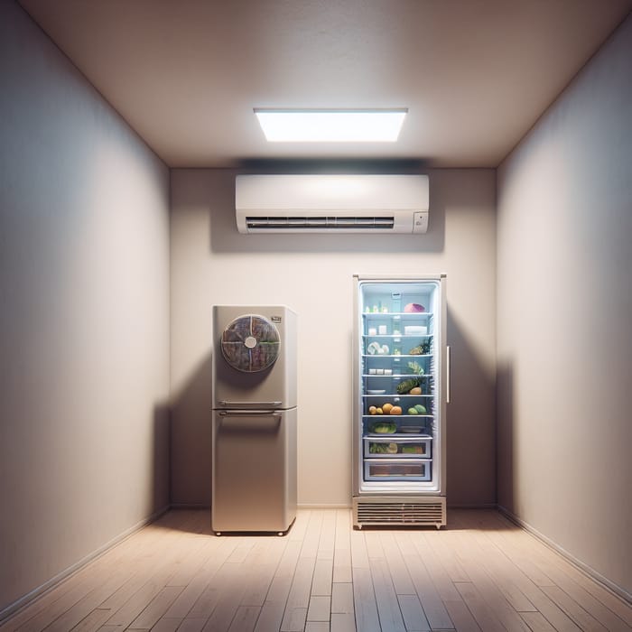 Air Conditioner and Fridge in a Closed Room