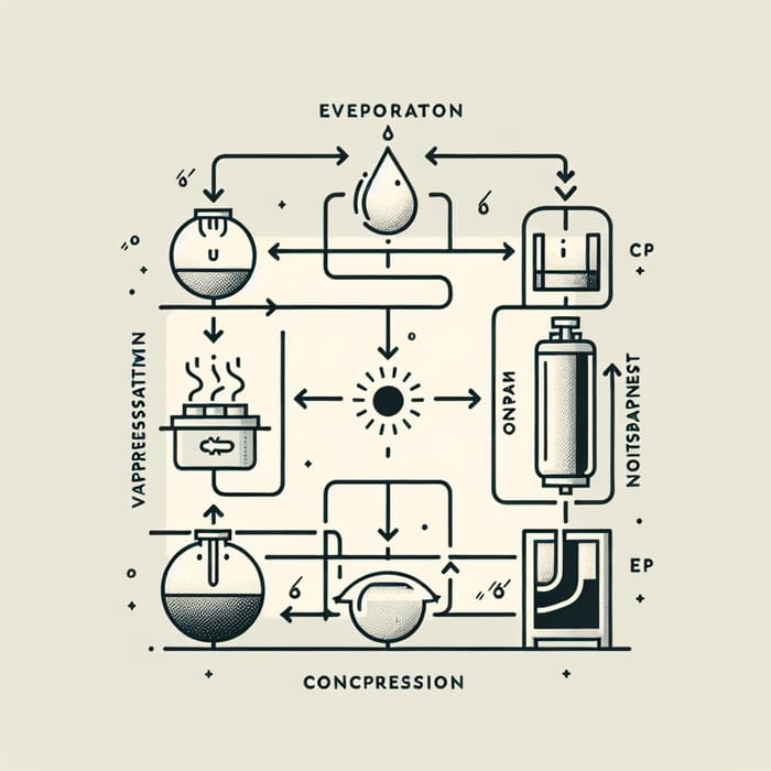 Simple Illustration of Thermodynamic Cycle for Heat Pump