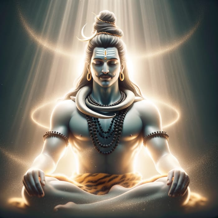 Lord Shiva Meditating with Vibrant Brilliance