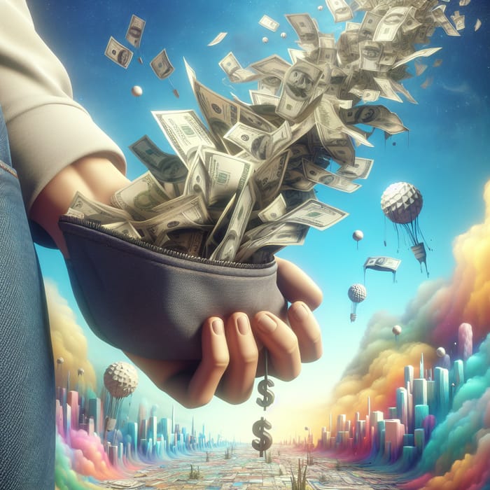 Surreal Money Pocket Fantasy Art | Vibrant Digital Painting